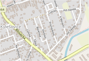 Divišova v obci Opava - mapa ulice