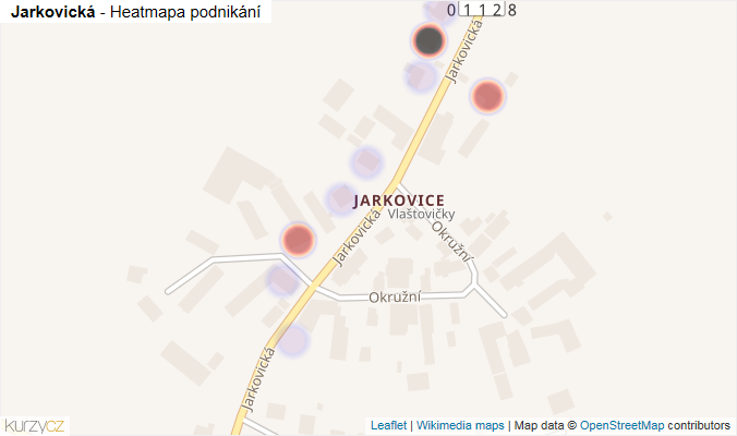 Mapa Jarkovická - Firmy v ulici.