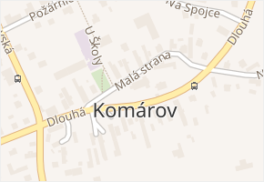 Komárov v obci Opava - mapa městské části