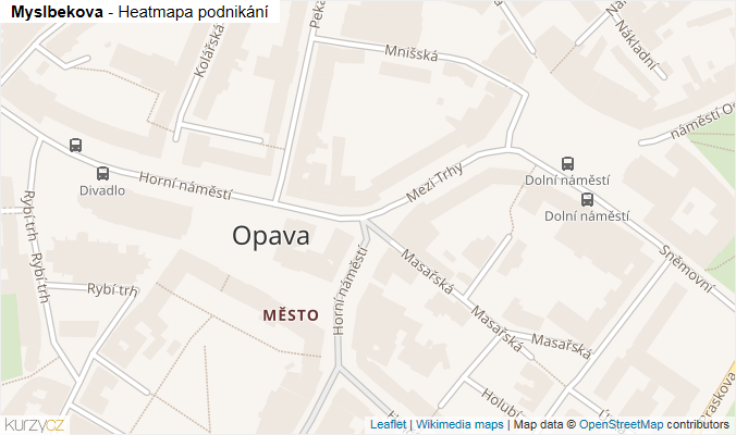 Mapa Myslbekova - Firmy v ulici.