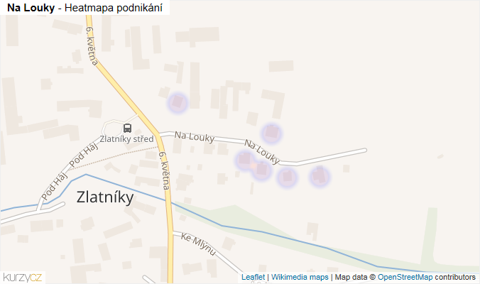 Mapa Na Louky - Firmy v ulici.