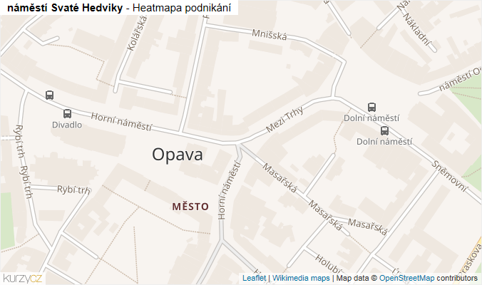 Mapa náměstí Svaté Hedviky - Firmy v ulici.