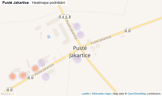 Mapa Pusté Jakartice - Firmy v ulici.