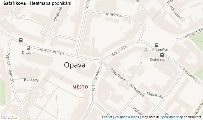 Mapa Šafaříkova - Firmy v ulici.