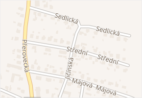 Střední v obci Opava - mapa ulice