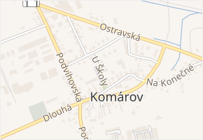 U Školy v obci Opava - mapa ulice