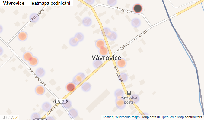 Mapa Vávrovice - Firmy v části obce.