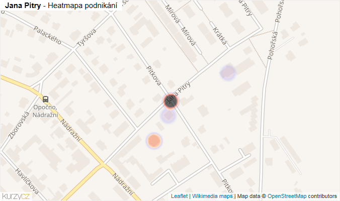 Mapa Jana Pitry - Firmy v ulici.