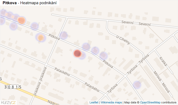 Mapa Pitkova - Firmy v ulici.
