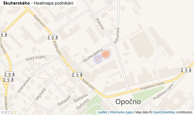 Mapa Skuherského - Firmy v ulici.