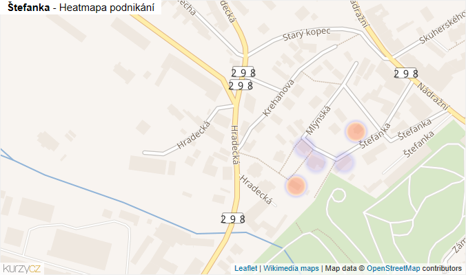 Mapa Štefanka - Firmy v ulici.