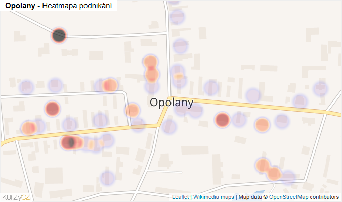 Mapa Opolany - Firmy v části obce.