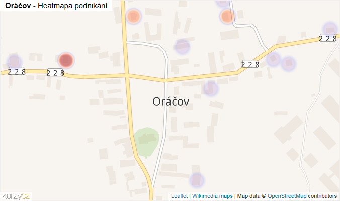 Mapa Oráčov - Firmy v části obce.
