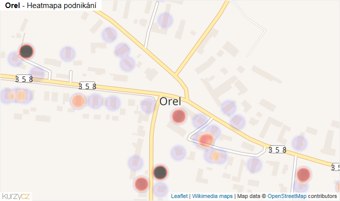 Mapa Orel - Firmy v části obce.