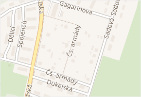 Čs. armády v obci Orlová - mapa ulice