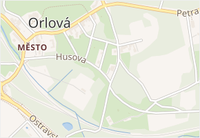 Husova v obci Orlová - mapa ulice