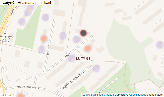Mapa Lutyně - Firmy v části obce.