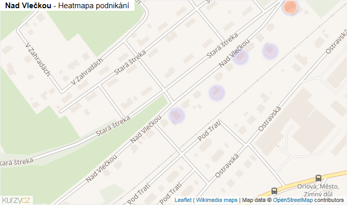 Mapa Nad Vlečkou - Firmy v ulici.