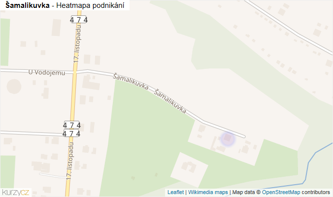 Mapa Šamalikuvka - Firmy v ulici.