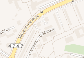 U Moravy v obci Orlová - mapa ulice