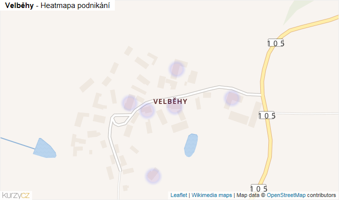 Mapa Velběhy - Firmy v části obce.