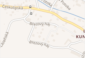 Březový háj v obci Osečná - mapa ulice