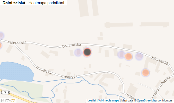 Mapa Dolní selská - Firmy v ulici.