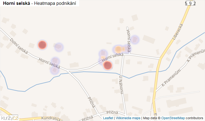 Mapa Horní selská - Firmy v ulici.