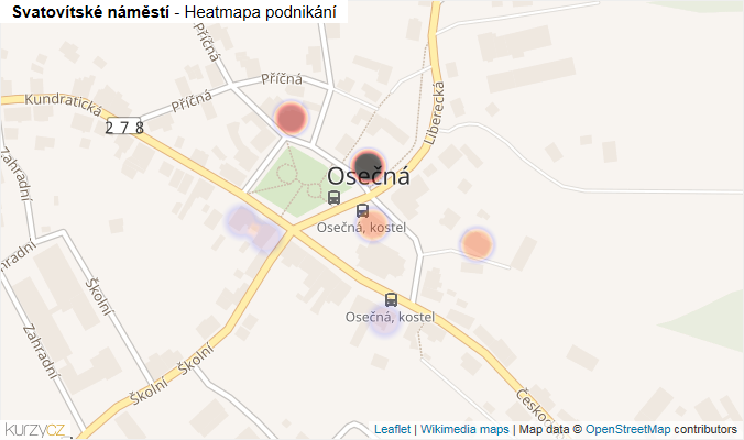 Mapa Svatovítské náměstí - Firmy v ulici.