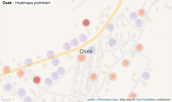 Mapa Osek - Firmy v části obce.