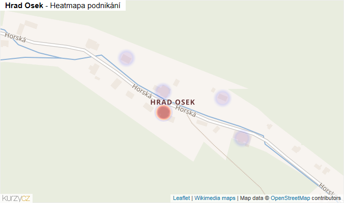 Mapa Hrad Osek - Firmy v části obce.