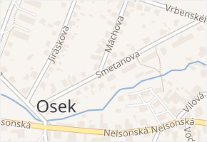Smetanova v obci Osek - mapa ulice