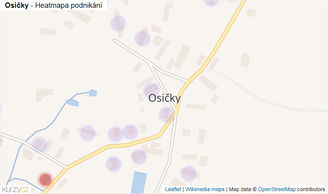 Mapa Osičky - Firmy v části obce.