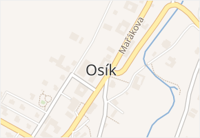 Osík v obci Osík - mapa části obce