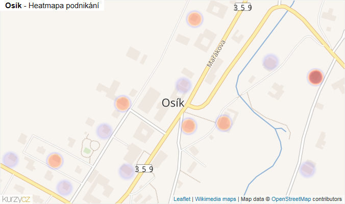 Mapa Osík - Firmy v části obce.