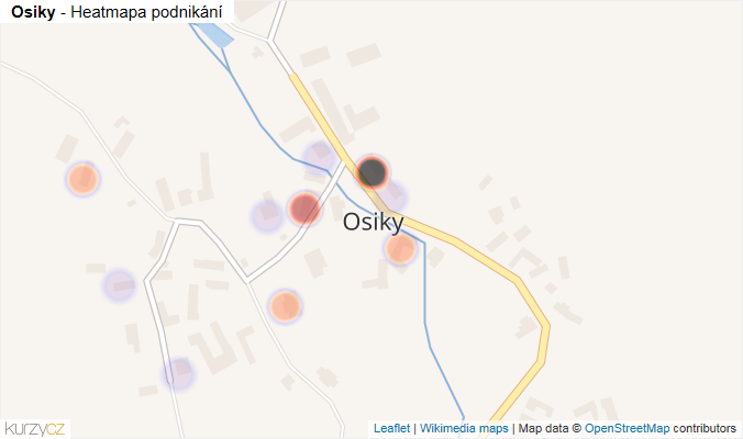 Mapa Osiky - Firmy v části obce.