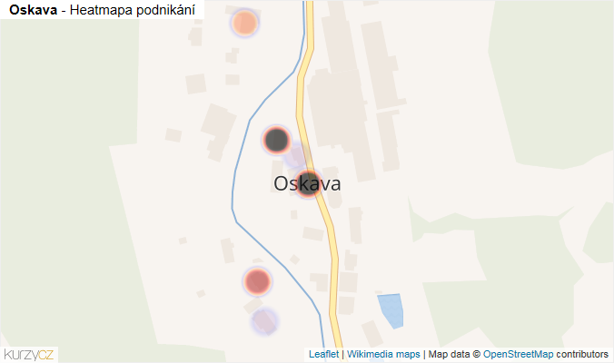 Mapa Oskava - Firmy v části obce.