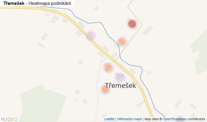 Mapa Třemešek - Firmy v části obce.