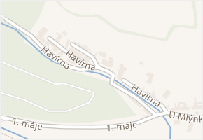 Havírna v obci Oslavany - mapa ulice