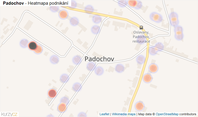 Mapa Padochov - Firmy v části obce.