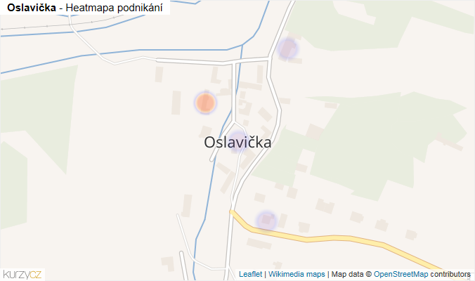 Mapa Oslavička - Firmy v části obce.