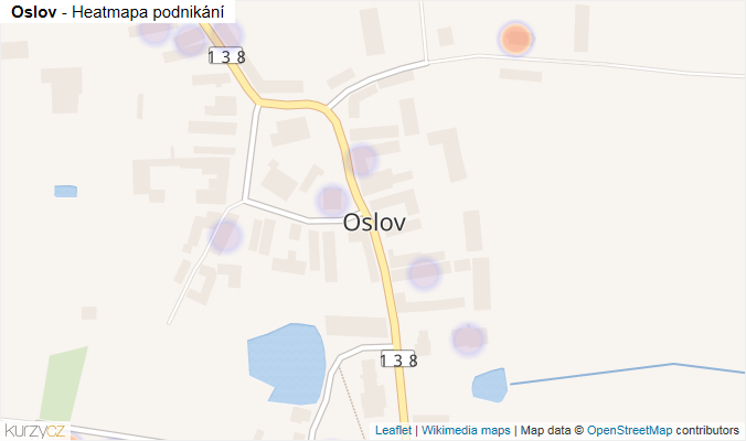 Mapa Oslov - Firmy v části obce.