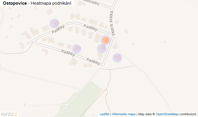 Mapa Ostopovice - Firmy v obci.