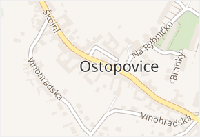 Ostopovice v obci Ostopovice - mapa části obce
