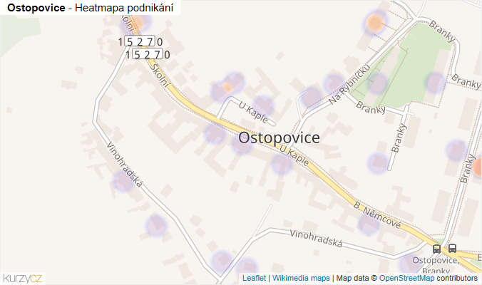 Mapa Ostopovice - Firmy v části obce.