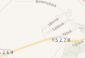 Větrná v obci Ostopovice - mapa ulice