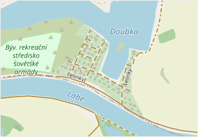 Felinky v obci Ostrá - mapa ulice
