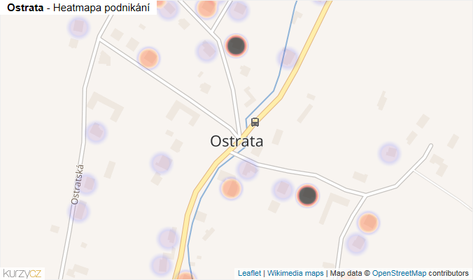 Mapa Ostrata - Firmy v části obce.