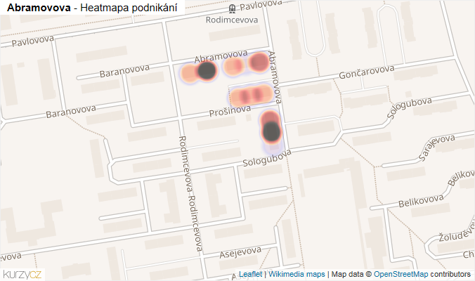 Mapa Abramovova - Firmy v ulici.
