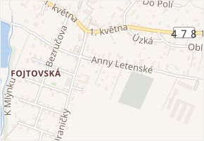 Anny Letenské v obci Ostrava - mapa ulice